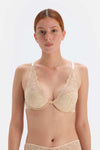 Bej Dantel Detaylı Balenli Sütyen