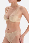 Bej Dantel Detaylı Balenli Sütyen