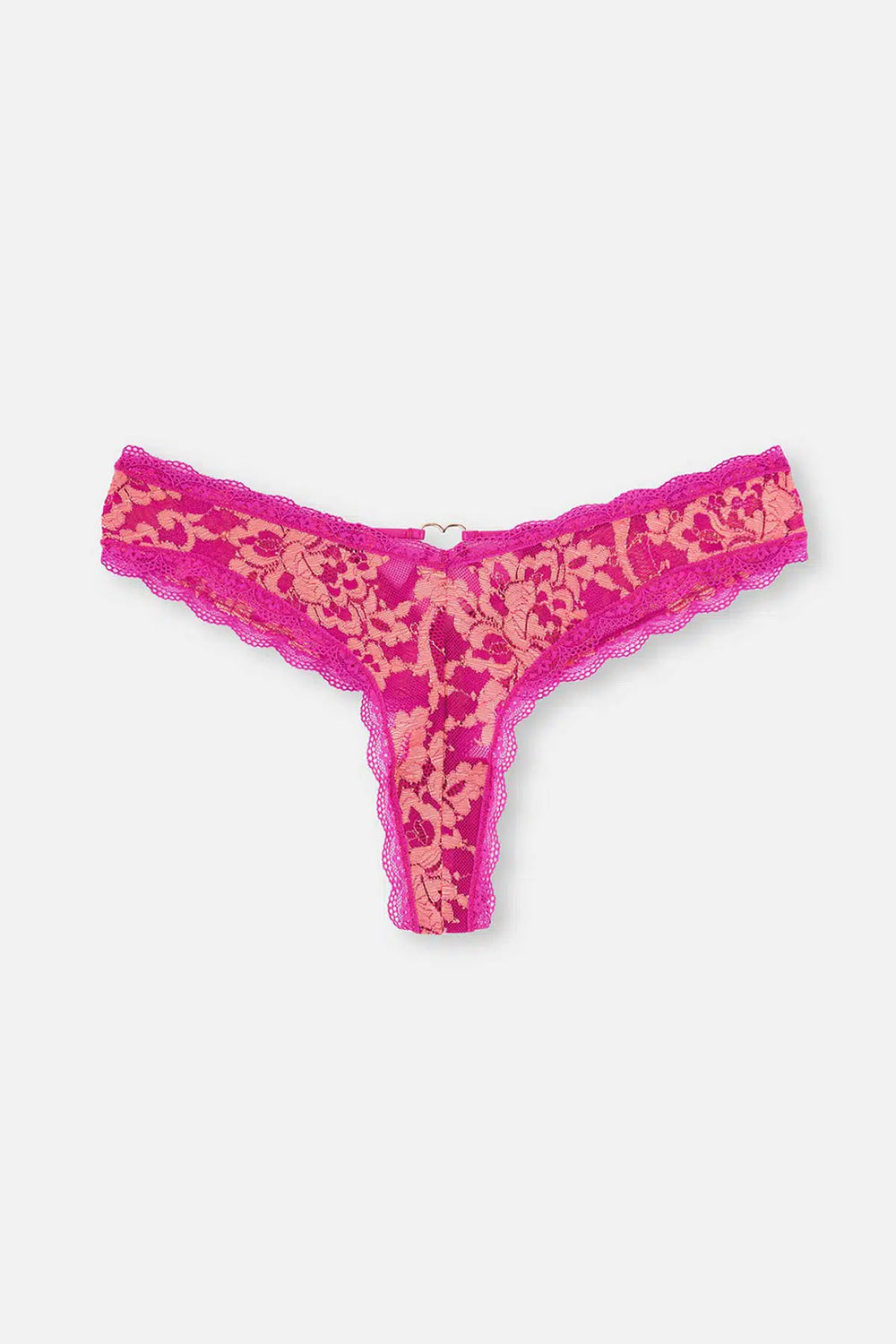 Pembe Dantel Detaylı Tanga