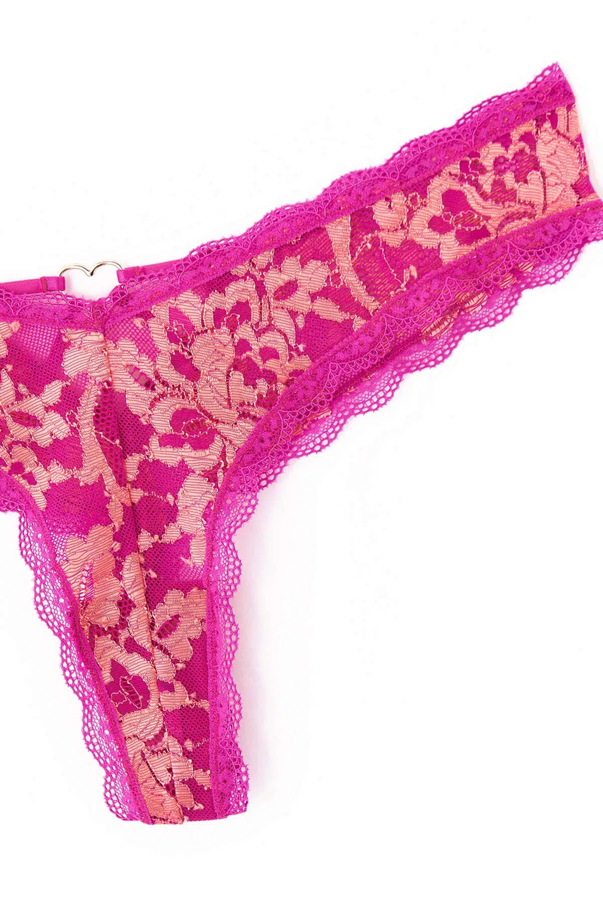 Pembe Dantel Detaylı Tanga