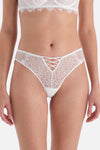 Beyaz Bride Şerit Detaylı Brazilian Külot