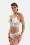 Beyaz Bride Dantel Detaylı Arka Form Thong Külot