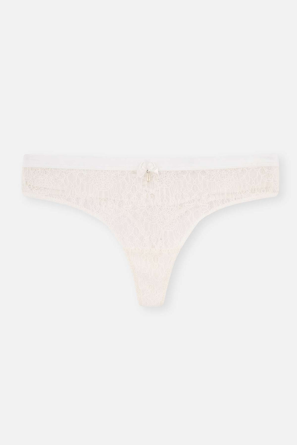 Beyaz Bride Dantel Detaylı Arka Form Thong Külot