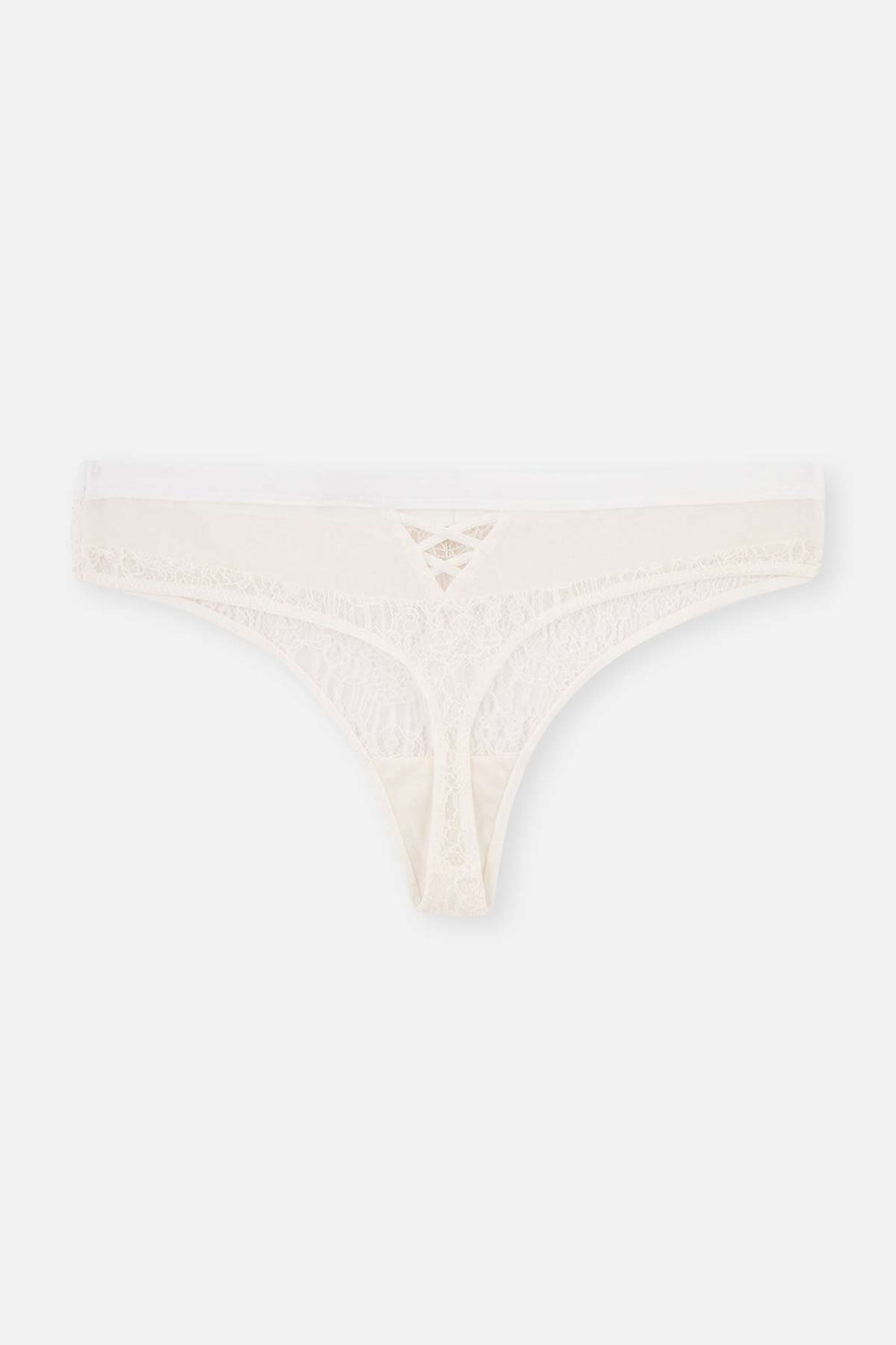 Beyaz Bride Dantel Detaylı Arka Form Thong Külot