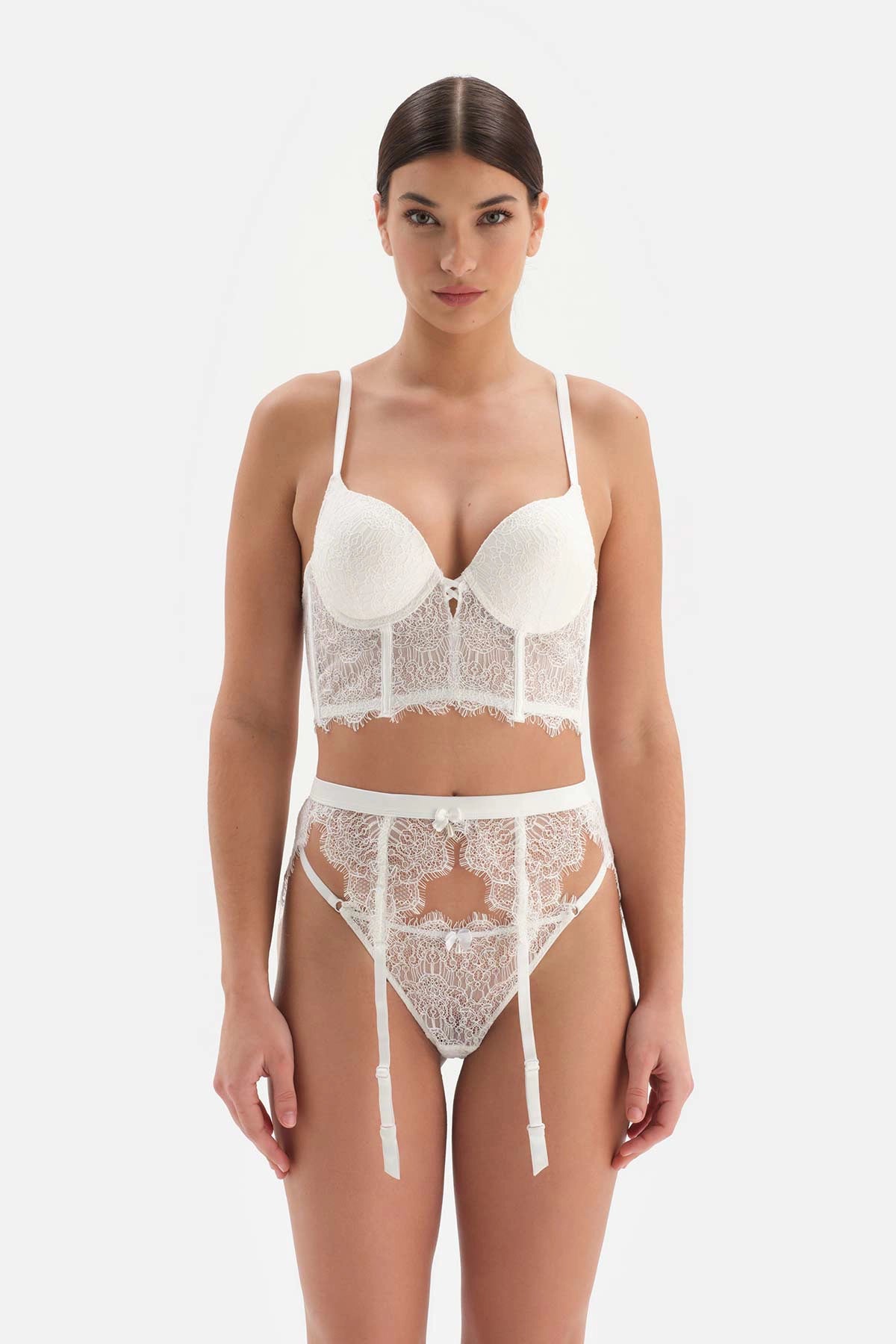 Beyaz Bride Dantel Detaylı Jartiyer