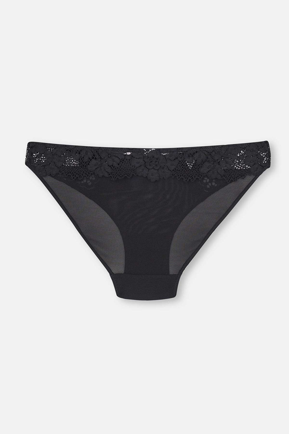 Siyah Dantel Detaylı Mikro Slip