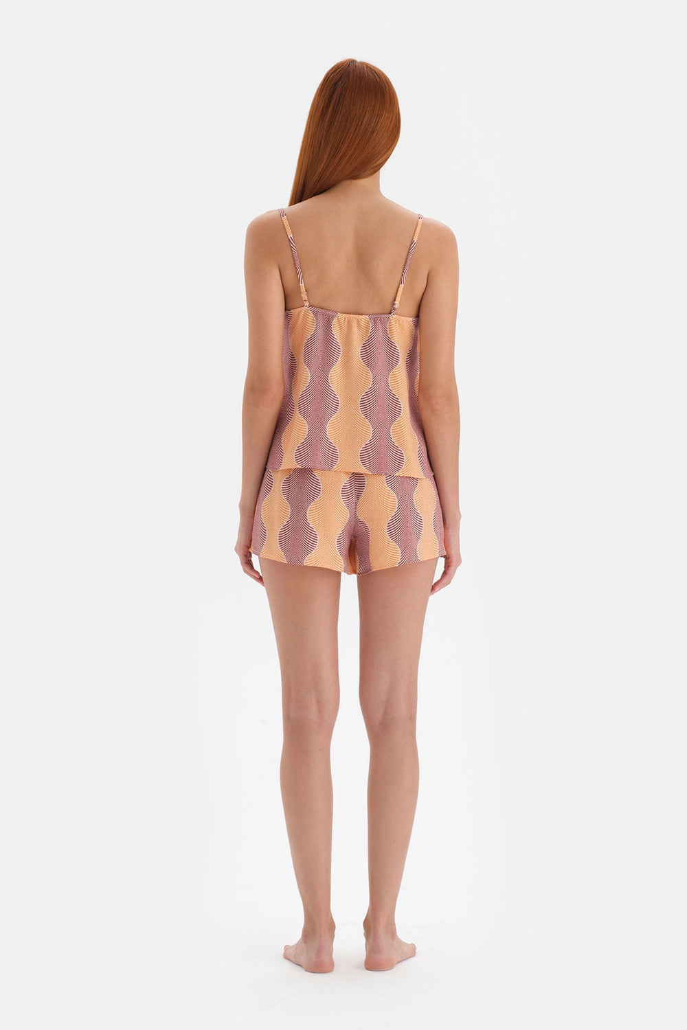 Sarı Simli Saten Şort Pijama Altı