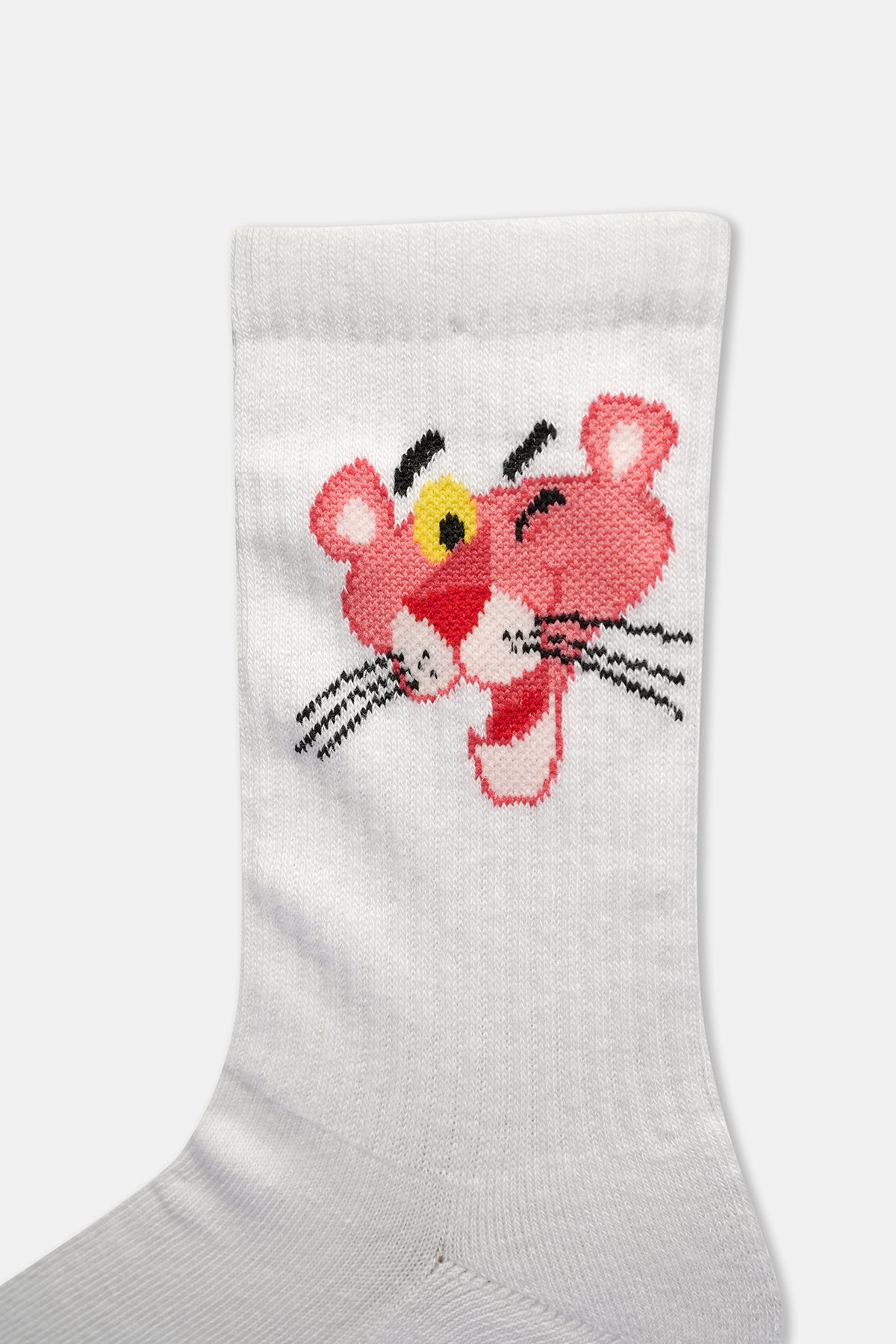 Beyaz-Pembe Kadın Panter 2'li Çorap Seti