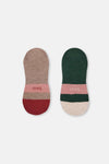 Haki Kadın Renkli Babet Çorap 2'Li