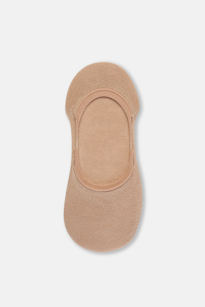 Bej Kadın Bambu Görünmez Çorap 2'Li