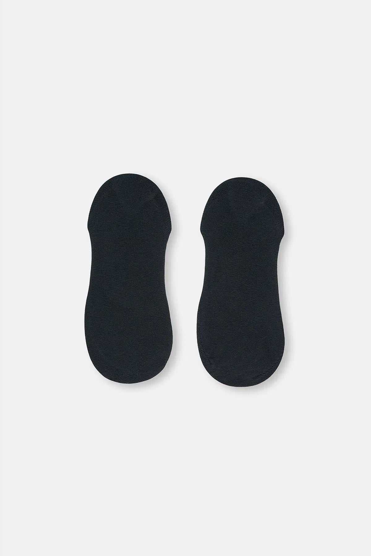 Siyah Kadın Bambu Görünmez Çorap 2'Li