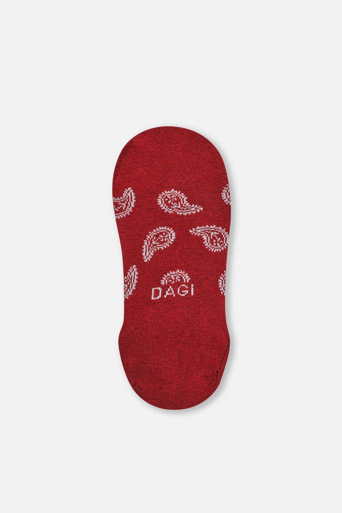 Bordo Kadın Şal Desenli Görünmez Çorap