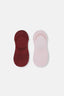 Bordo Kadın Düz Görünmez Çorap 2'Li