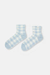 Mavi Kadın Kareli Çorap