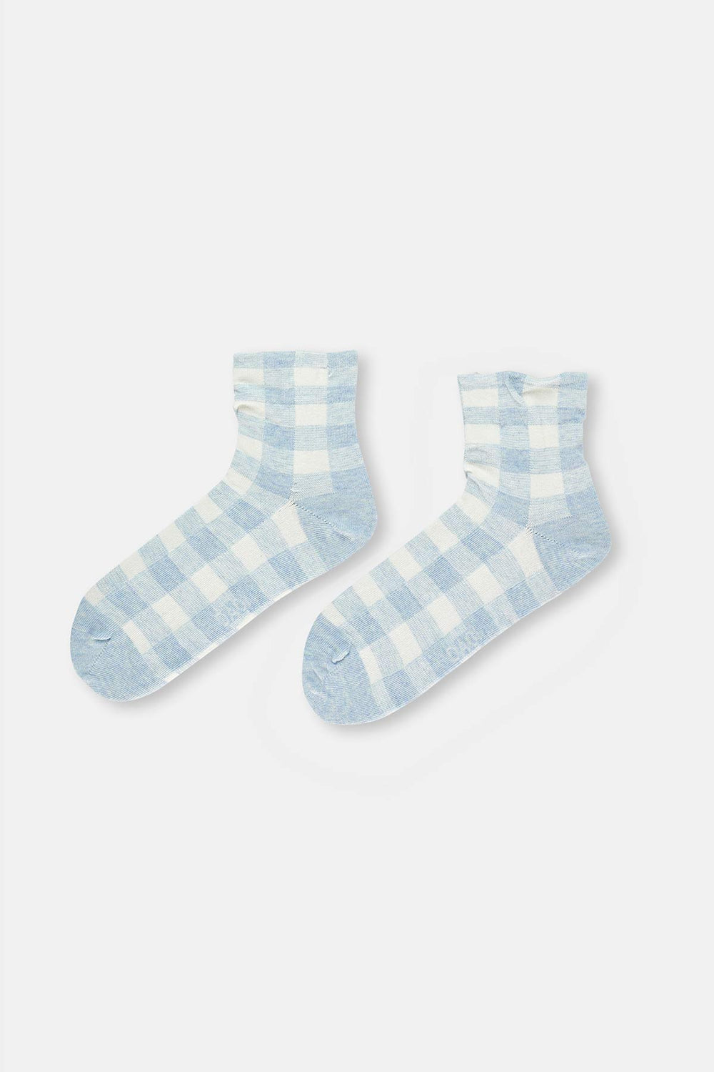 Mavi Kadın Kareli Çorap