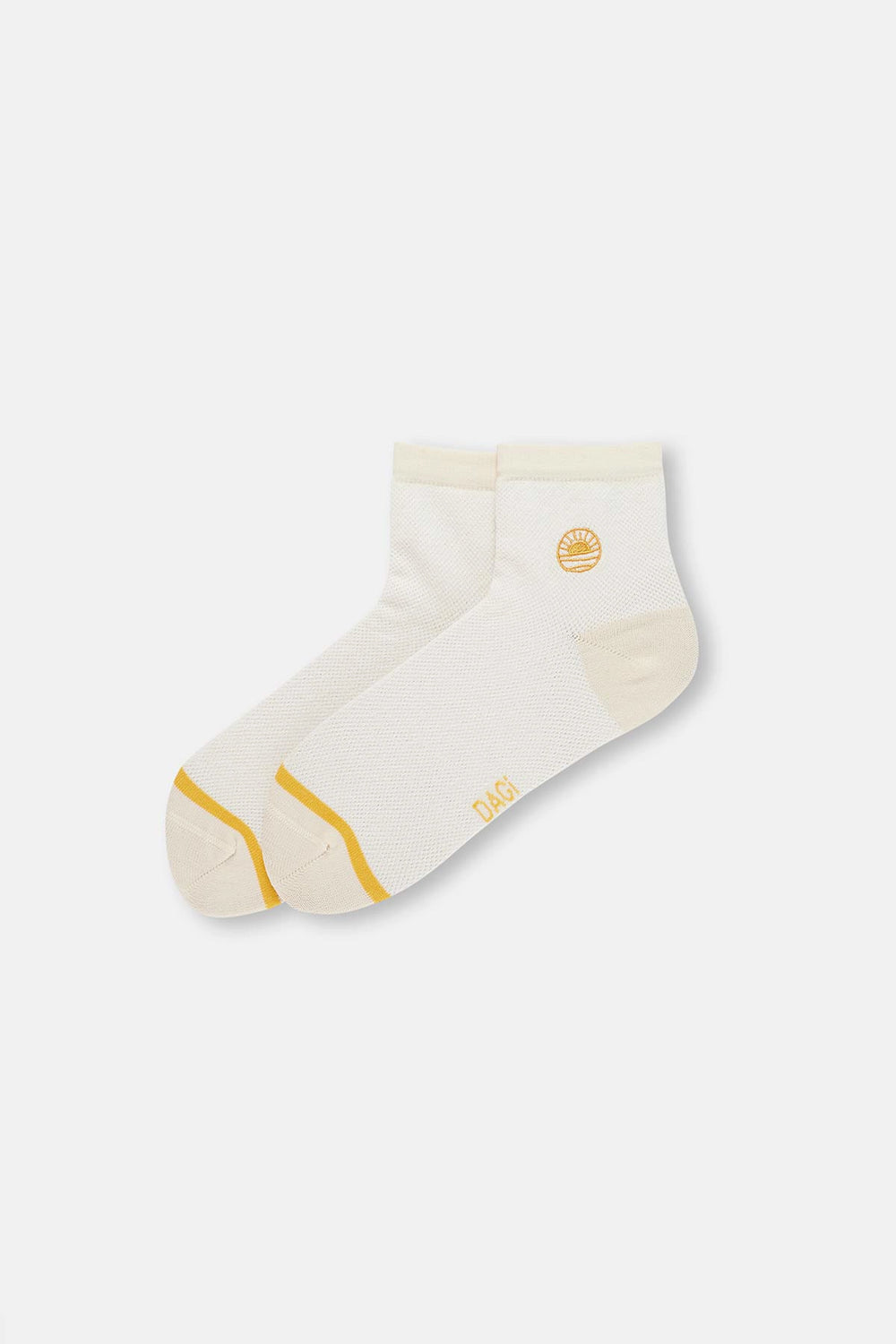 Ekru Kadın Güneş Nakışlı Çorap 2'Li
