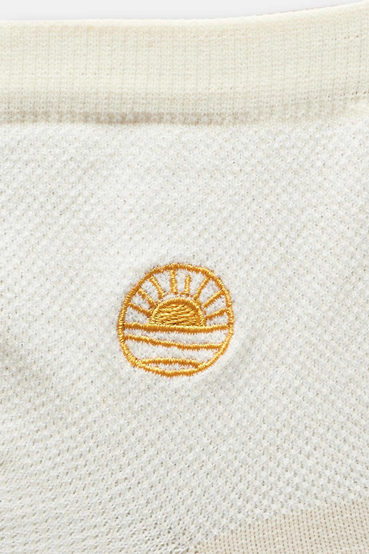 Ekru Kadın Güneş Nakışlı Çorap 2'Li