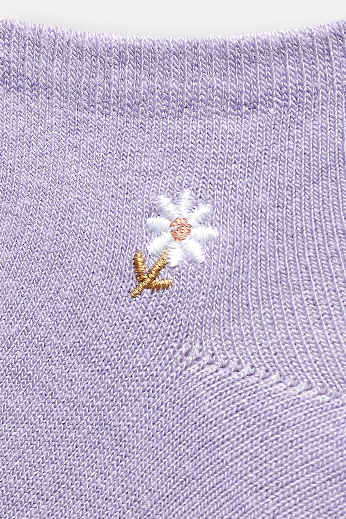 Ekru Kadın Çiçek Nakışlı Patik Çorap 2'Li