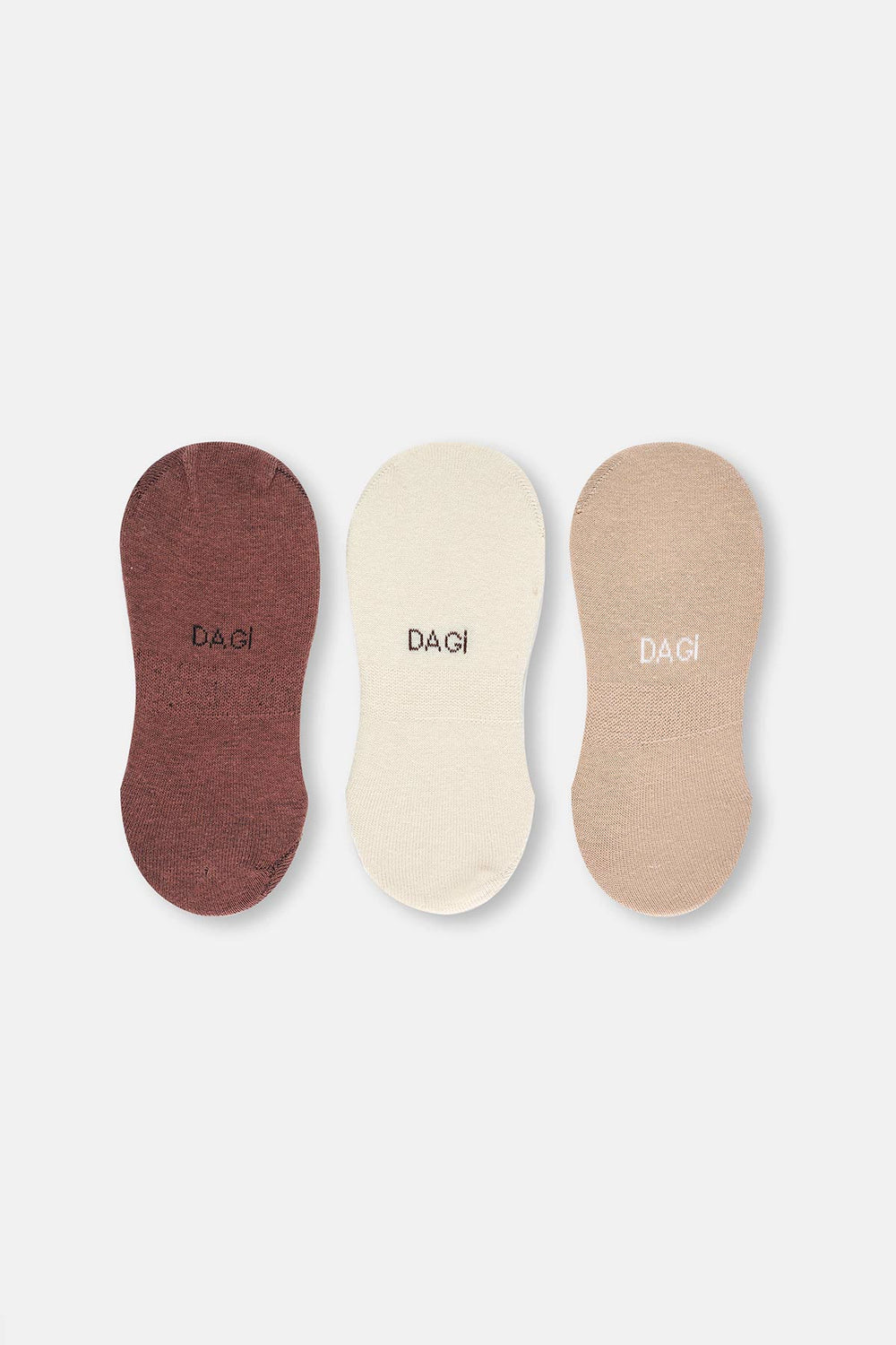 Kahve Kadın Görünmez Çorap 3'Lü