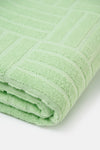 Açık Yeşil Çizgi Dokulu Düz Renk Havlu 85X150