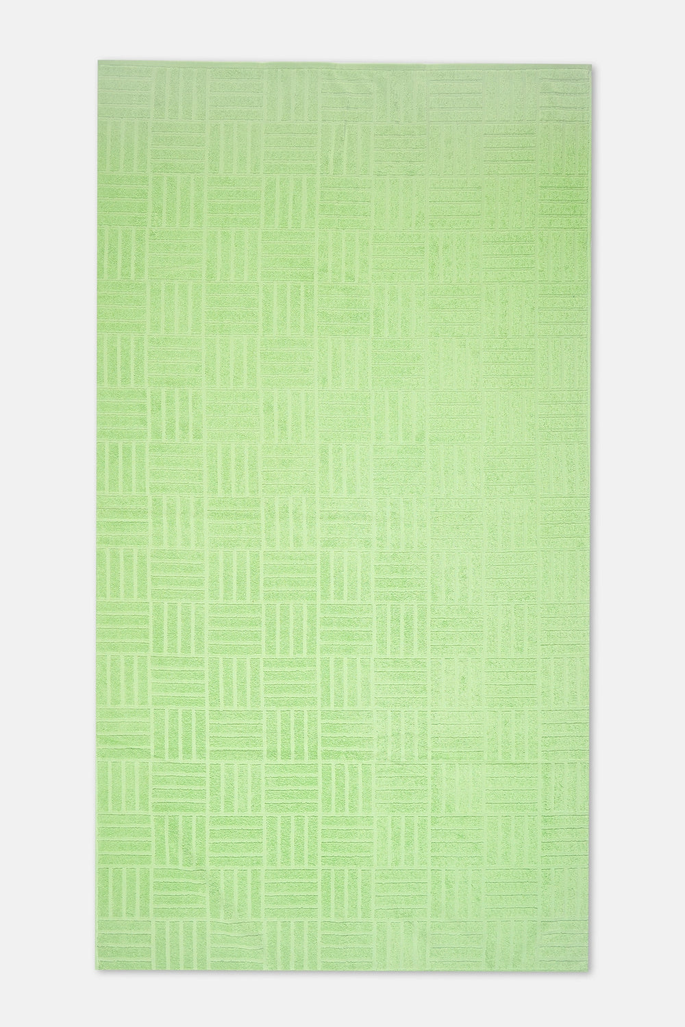 Açık Yeşil Çizgi Dokulu Düz Renk Havlu 85X150