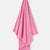 Pembe Çizgi Dokulu Düz Renk Havlu 85X150