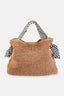 Bej Zebra Detaylı Hasır Çanta