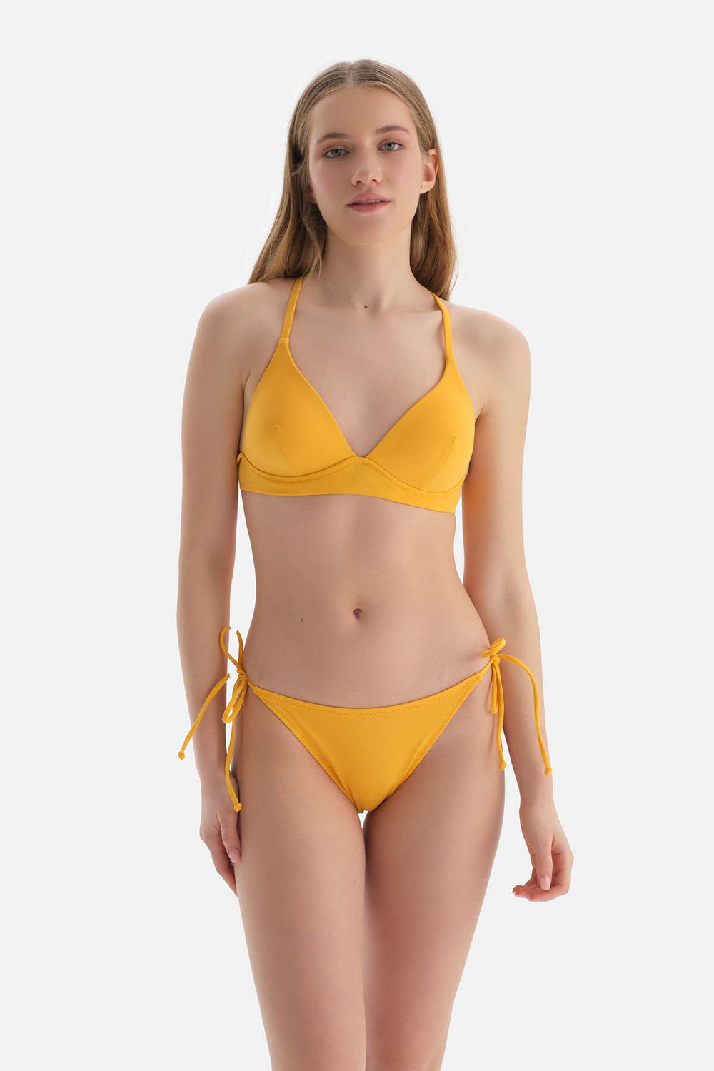Sarı Düşük Bel Spagetti Bikini Altı
