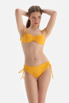 Sarı Yanı Büzgülü Bikini Altı