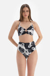 Siyah Beyaz Yüksek Bel Bikini Altı