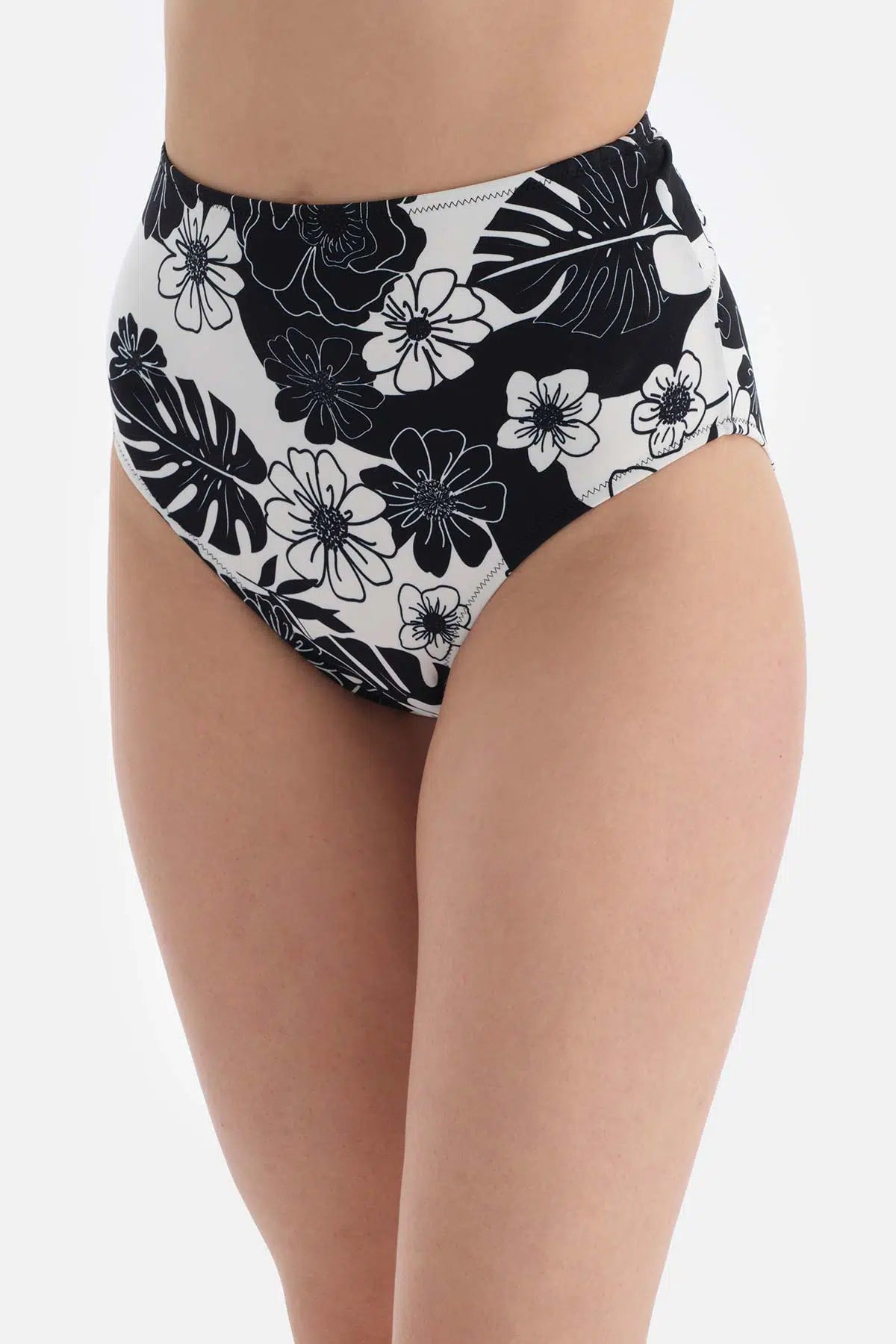 Siyah Beyaz Yüksek Bel Bikini Altı