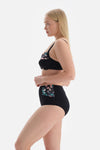 Siyah - Yeşil Yüksek Bel Toparlayıcı Bikini Altı