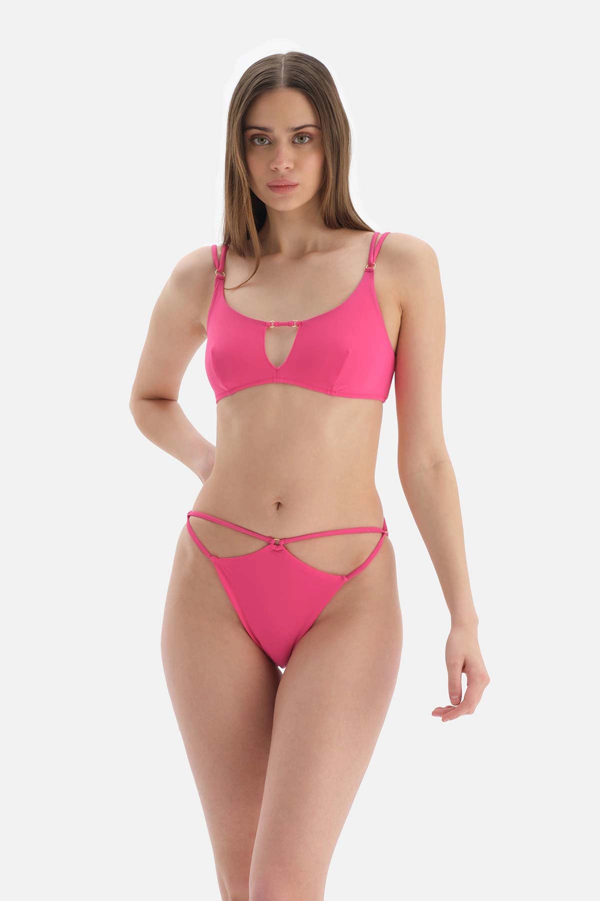 Fuşya Ip Detaylı Brazilian Bikini Altı