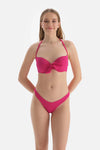 Fuşya Kaplı Balenli Bikini Üstü