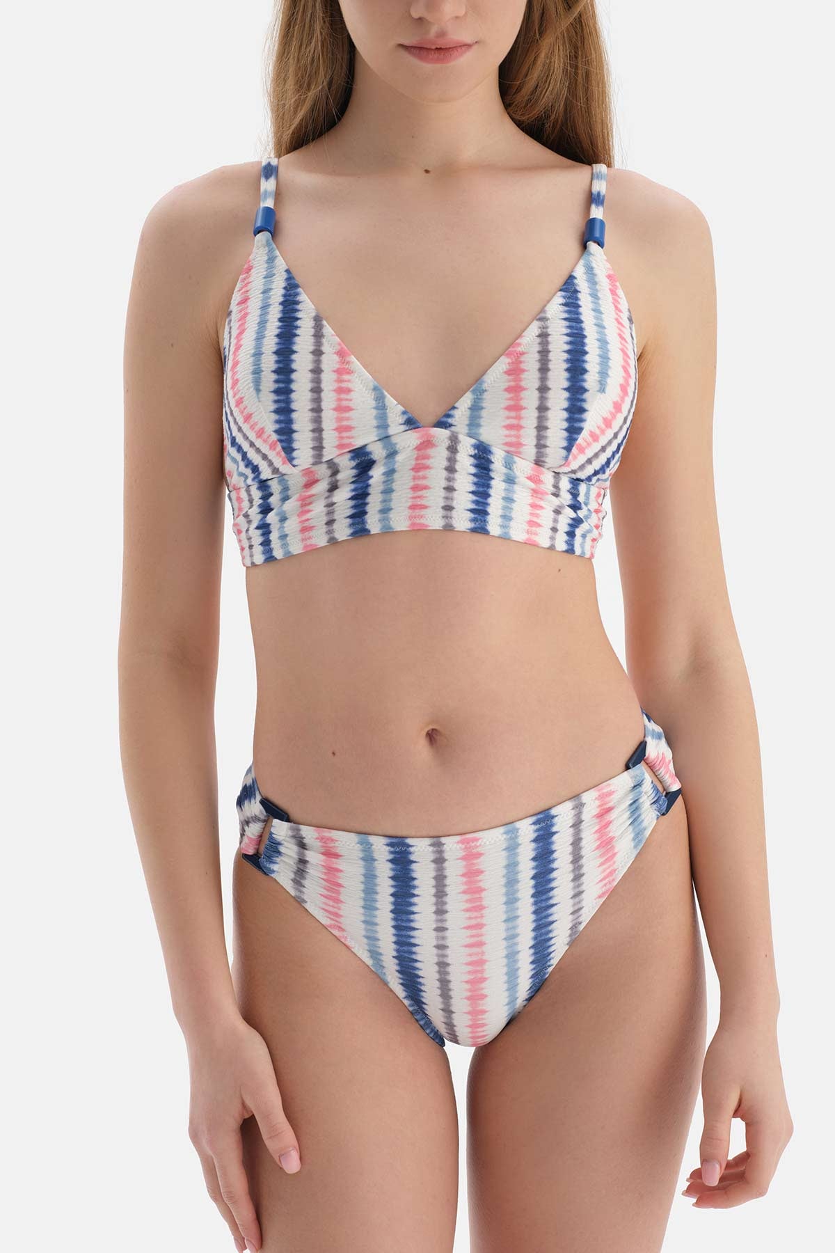 Pembe-Mavi Bralet Bikini Üstü