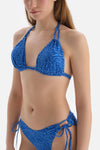 Mavi Üçgen Balensiz Küçük Bikini Üstü