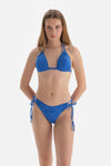 Mavi Üçgen Balensiz Küçük Bikini Üstü