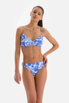 Mavi - Beyaz Toparlayıcı Balenli Bikini Üstü