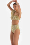 Fıstık Yeşili Volanlı Bikini Üstü
