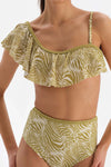 Fıstık Yeşili Volanlı Bikini Üstü