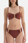 Kahve Straplez Bikini Üstü