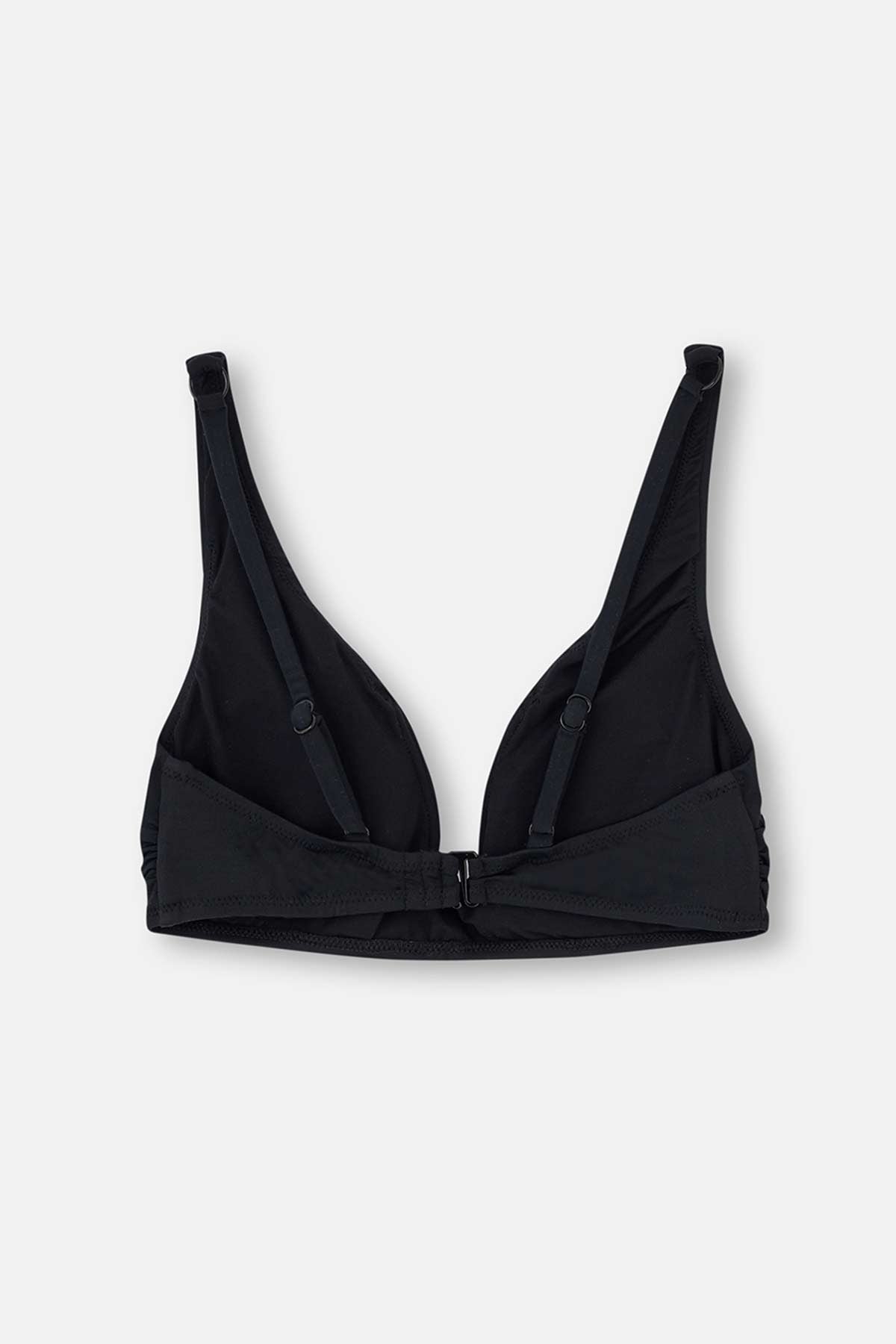 Siyah Üçgen Geniş V Tel Bikini Üstü