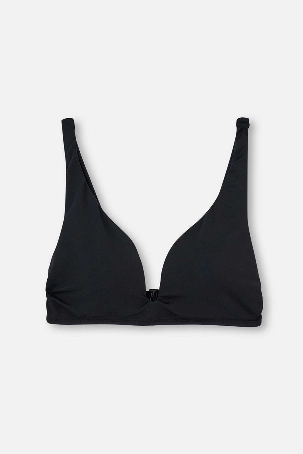 Siyah Üçgen Geniş V Tel Bikini Üstü