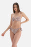 Kahve - Ekru Kaplı Bikini Üstü