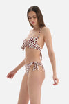 Kahve - Ekru Kaplı Bikini Üstü