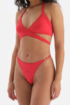 Kırmızı Boyundan Bağlı Bikini Üstü
