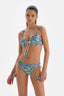 Yeşil - Ekru Kaplı Bikini Üstü