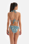 Yeşil - Ekru Üçgen Geniş Bikini Üstü
