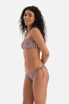 Bordo-Ekru Straplez Bikini Üst
