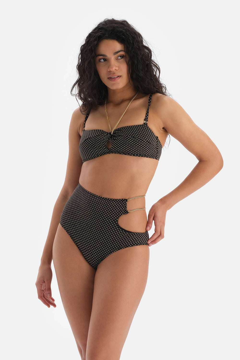 Siyah Balensiz Straplez Bikini Üstü
